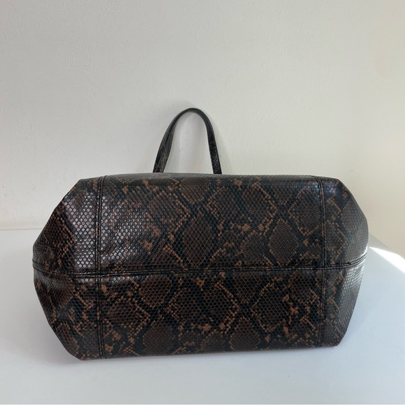Anne Klein Large Faux Leather Snakeskin Python Tote Bag & Wrislet Animal Print - Picture 10 of 17